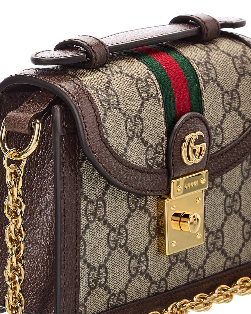 Gucci Ophidia Mini Gg Supreme Canvas & Leather Shoulder Bag