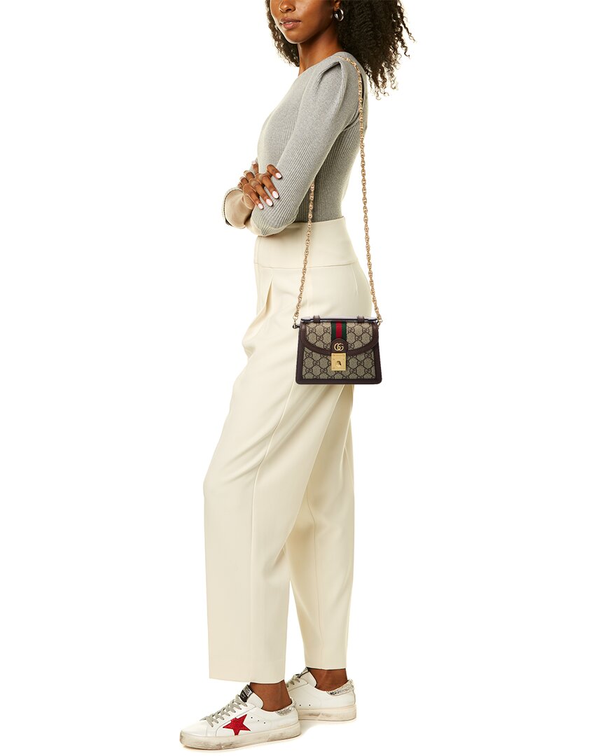 Gucci Ophidia Mini Gg Supreme Canvas & Leather Shoulder Bag
