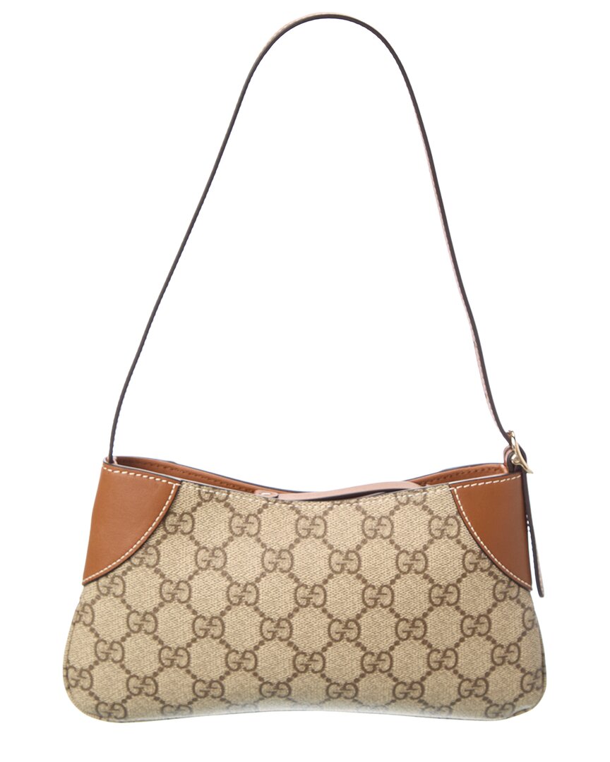 Gucci Gg Emblem Small Gg Supreme Canvas & Leather Shoulder Bag
