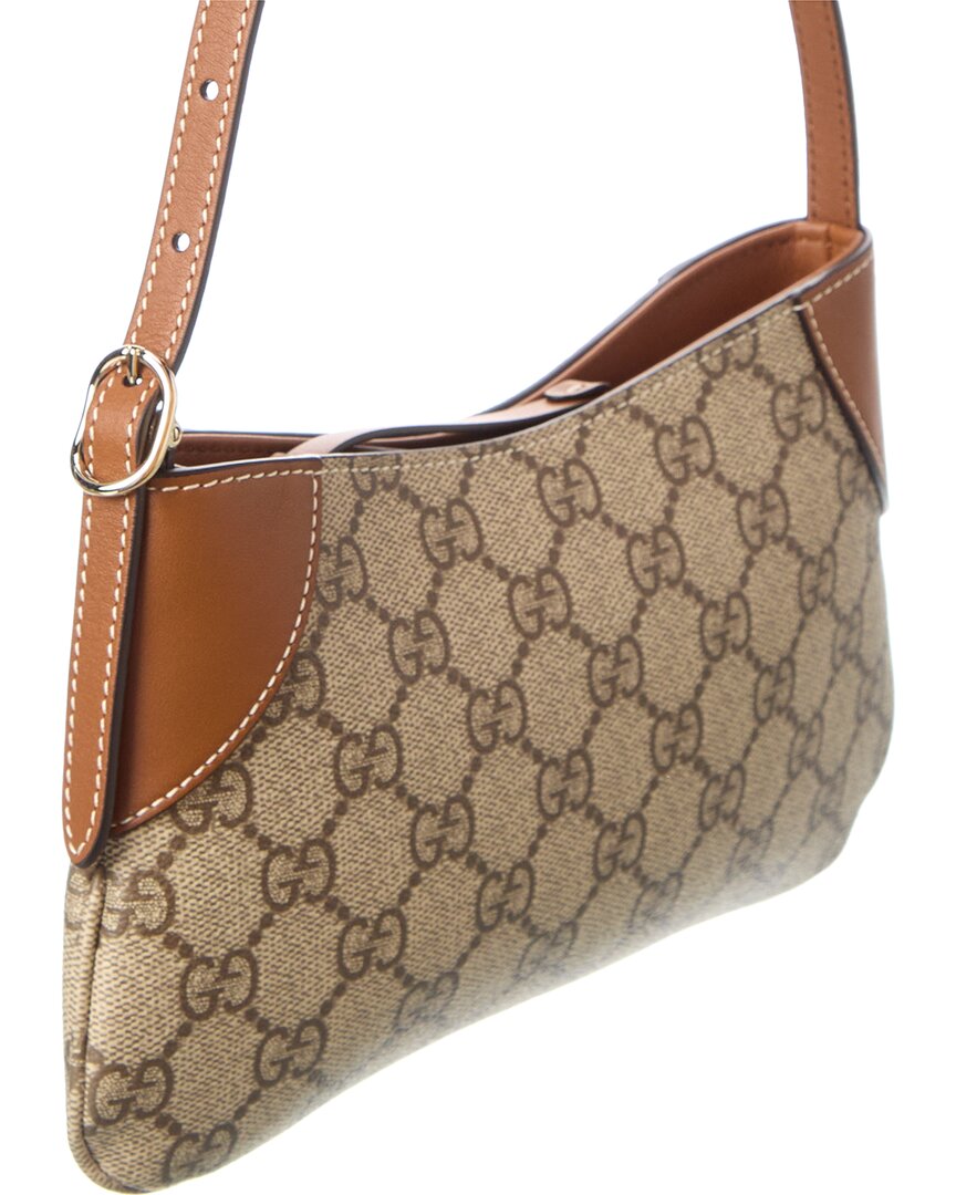 Gucci Gg Emblem Small Gg Supreme Canvas & Leather Shoulder Bag