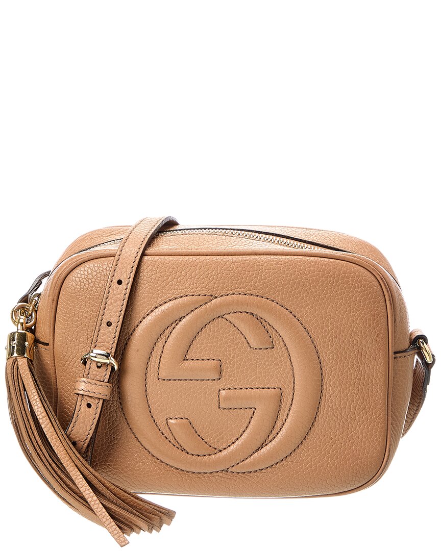 Gucci Camelia Pebbled Calfskin Leather Small Soho Disco Bag (