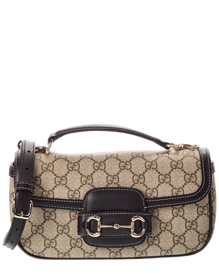 Gucci Horsebit 1955 Soft Small Top Handle Gg Supreme Canvas & Leather Shoulder