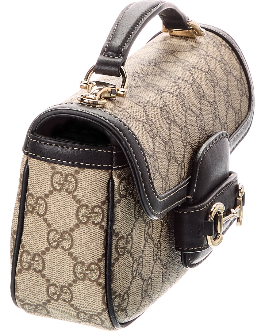 Gucci Horsebit 1955 Soft Small Top Handle Gg Supreme Canvas & Leather Shoulder