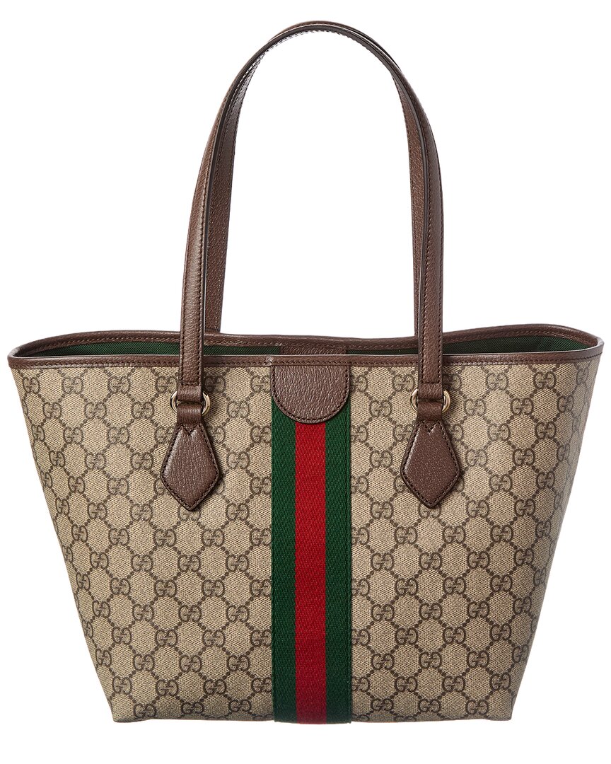 Gucci Ophidia Small Gg Supreme Canvas & Leather Tote
