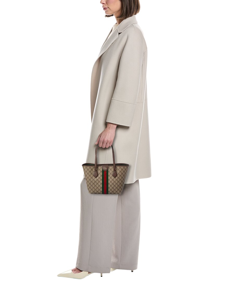 Gucci Ophidia Small Gg Supreme Canvas & Leather Tote