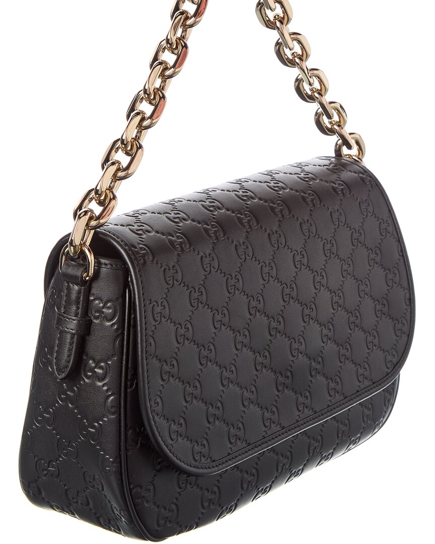 Gucci Gg Emblem Medium Gg Leather Shoulder Bag