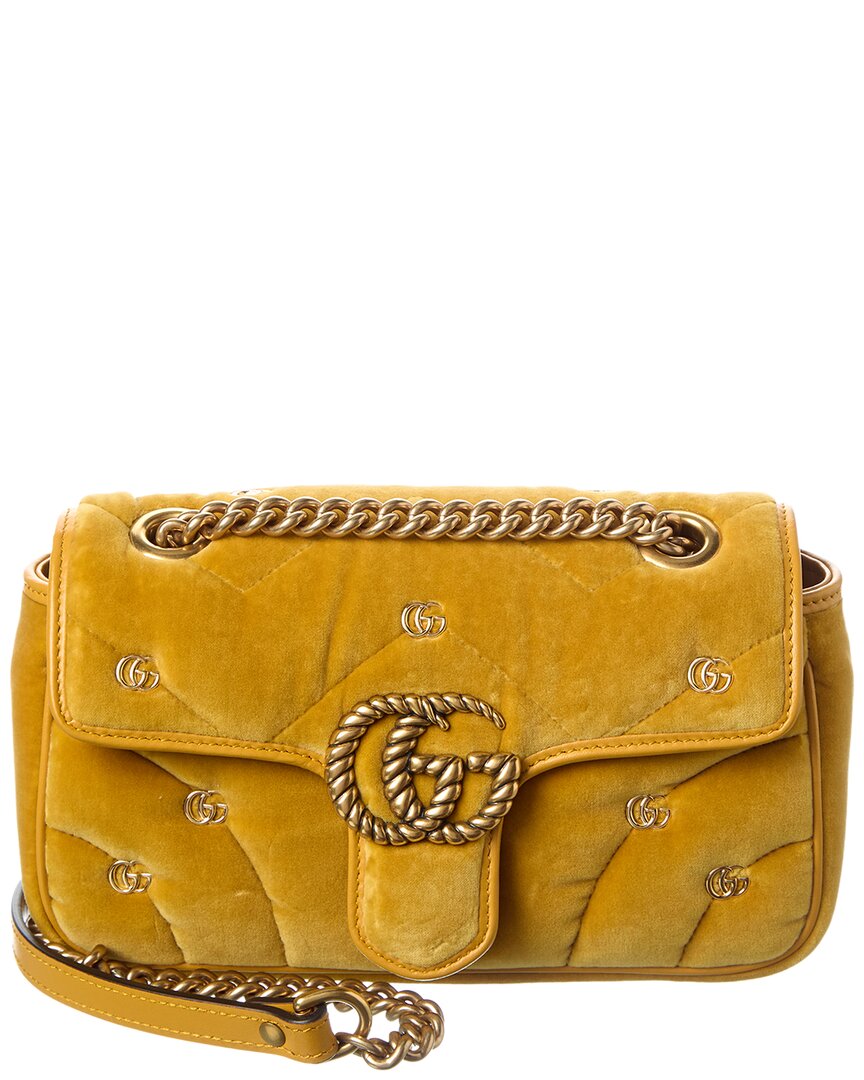 Gucci Gg Marmont Matelasse Suede Shoulder Bag