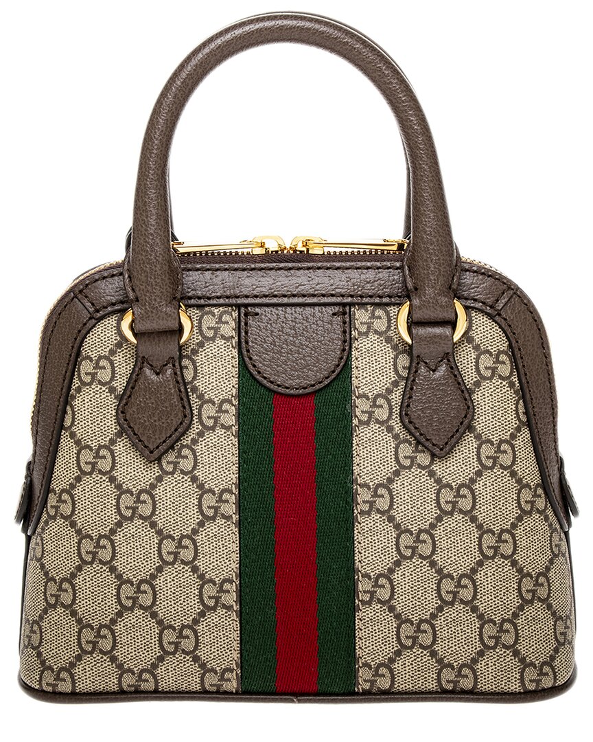 Gucci Ophidia Mini Gg Supreme Canvas & Leather Top Handle Bag