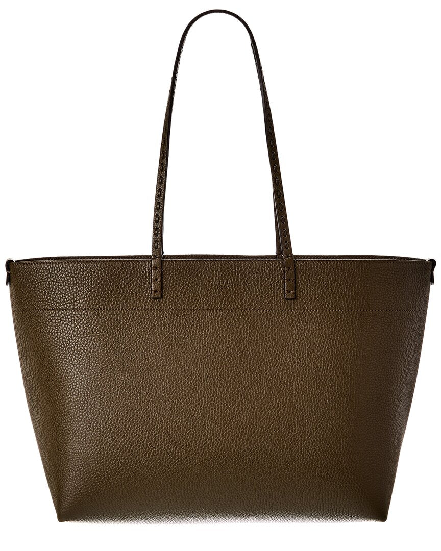 Fendi Handbag Roll Tote 4 Leather Brown Medium Tote Bag