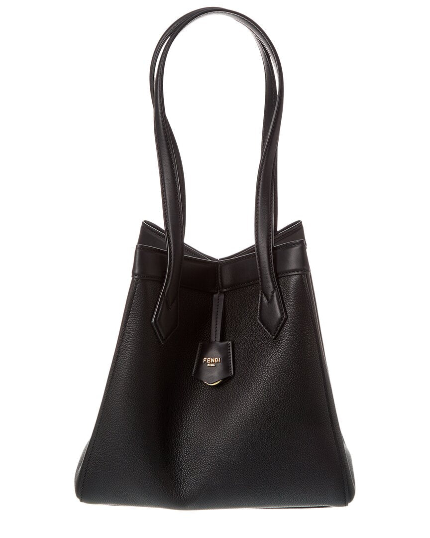 Fendi Handbag Origami Tote 2 Leather Black Medium Tote Bag