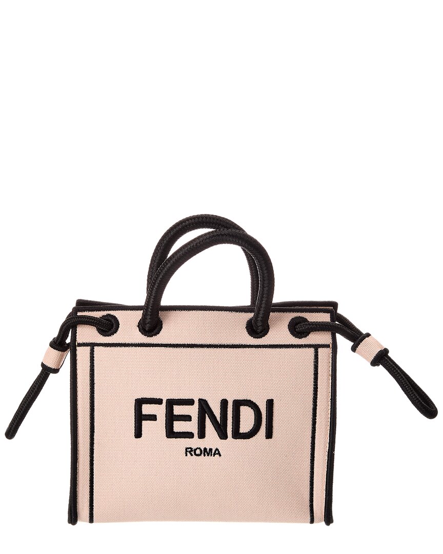 Fendi Handbag Roma Tote Canvas Pink Mini Tote Bag