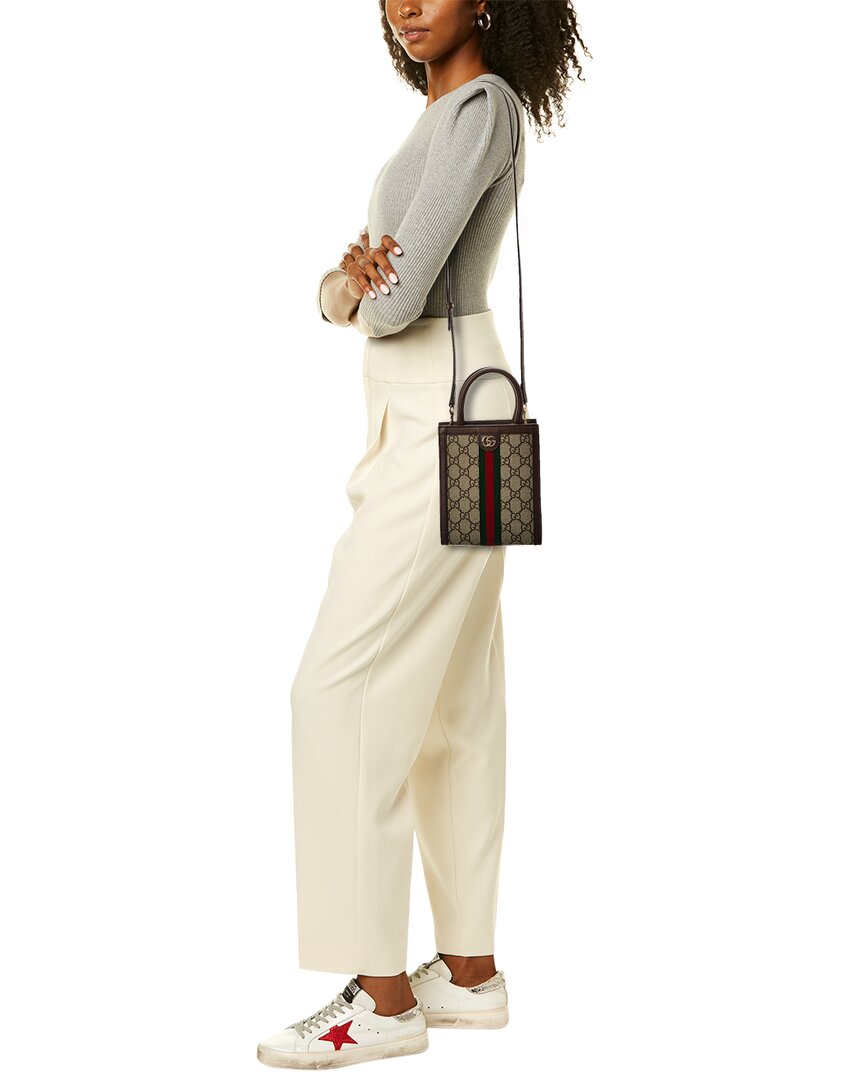 Gucci Ophidia Gg Supreme Canvas & Leather Super Mini Bag