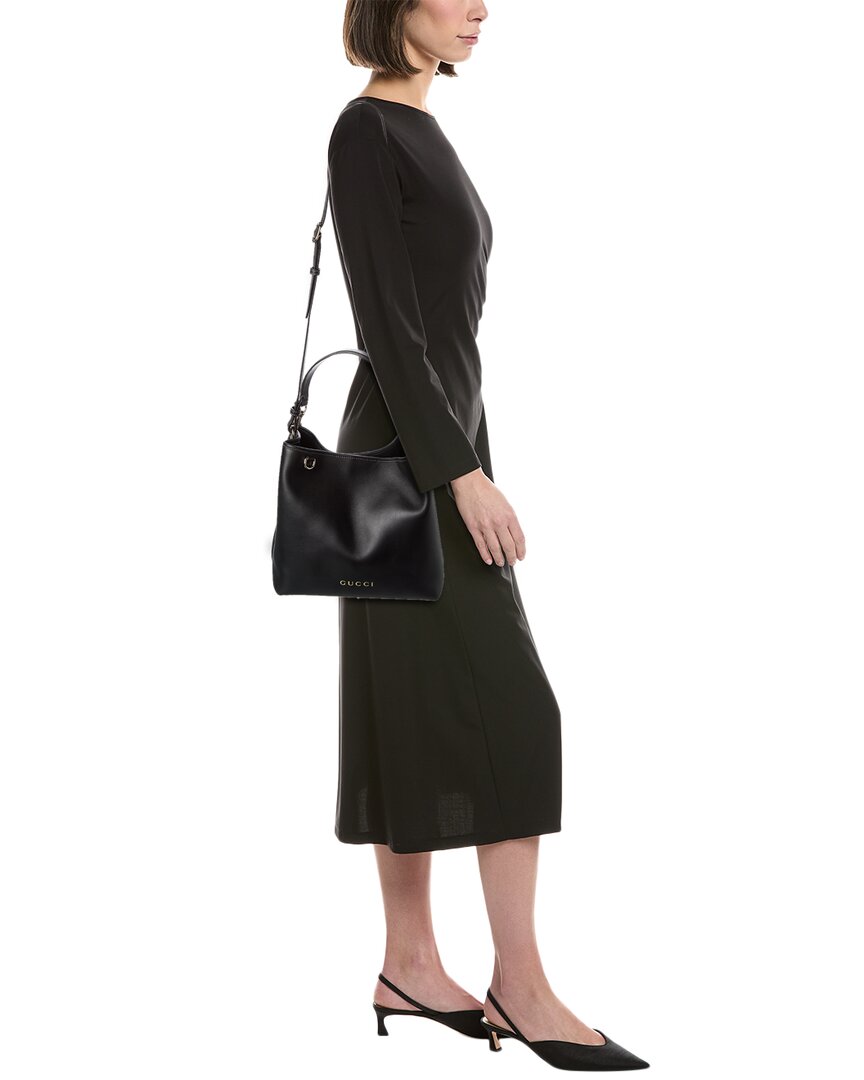 Gucci Gg Emblem Small Leather Tote