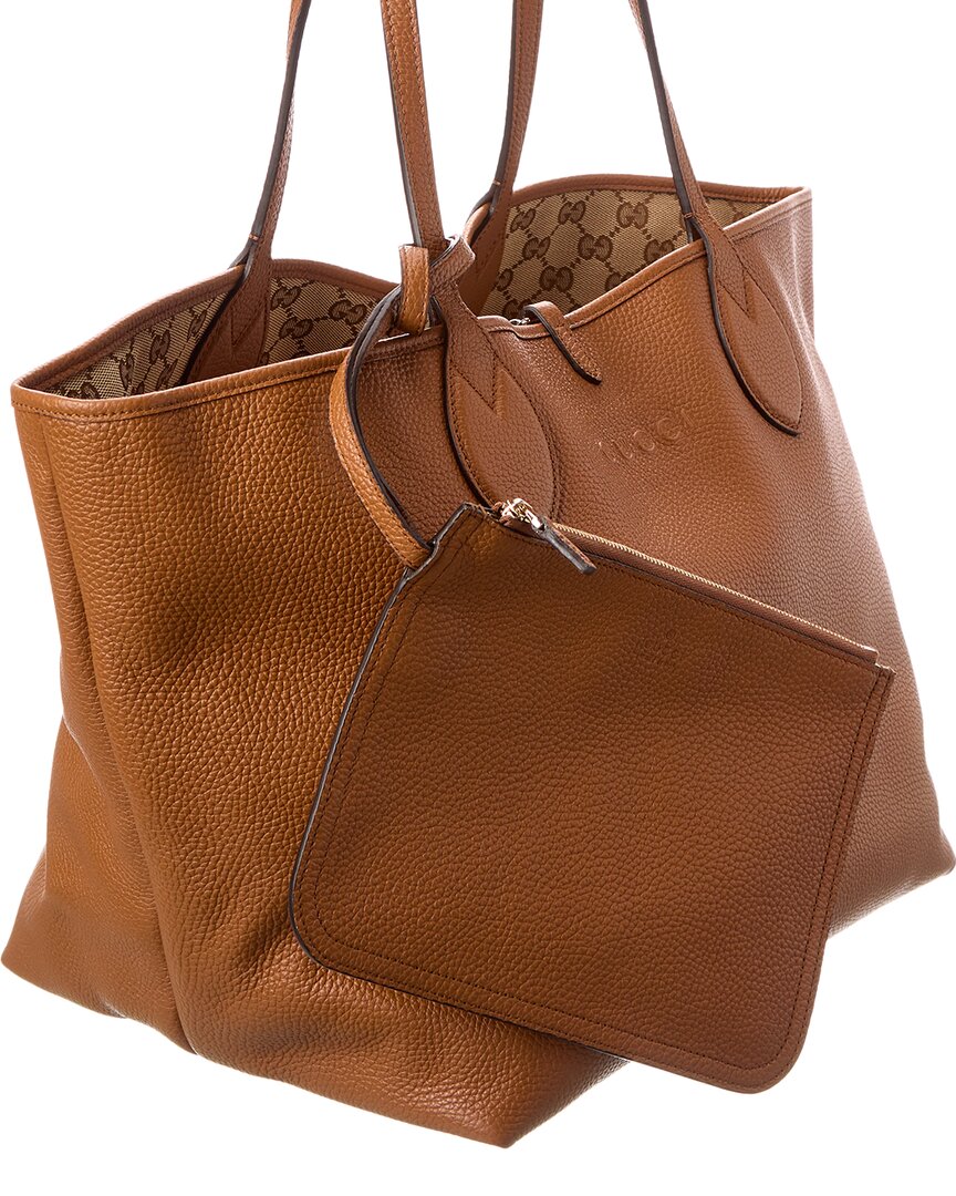 Gucci Totissima Large Reversible Leather & Gg Canvas Tote