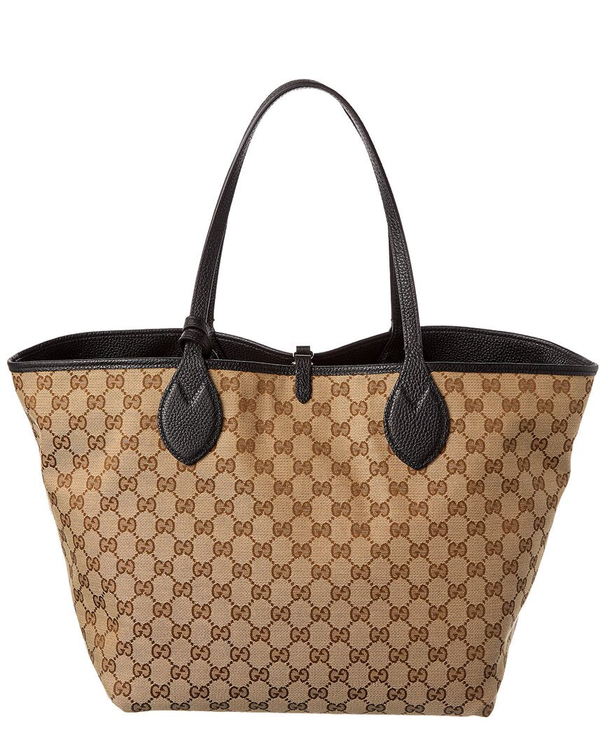 Gucci Totissima Large Reversible Leather & Gg Canvas Tote