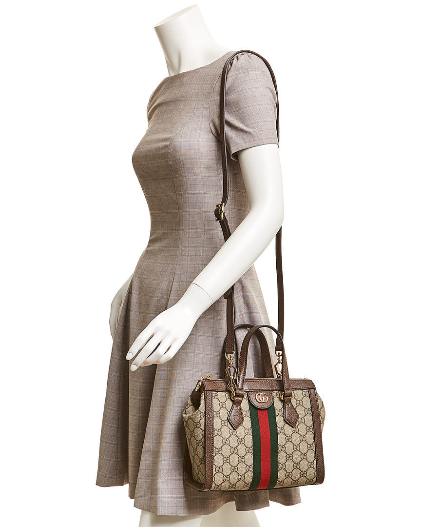 Gucci Ophidia Small Gg Supreme Canvas & Leather Shoulder Bag