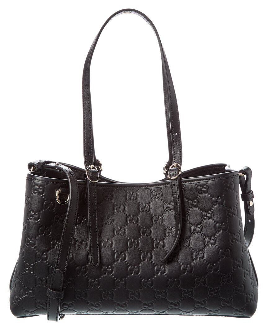 Gucci Gg Emblem Medium Leather Tote