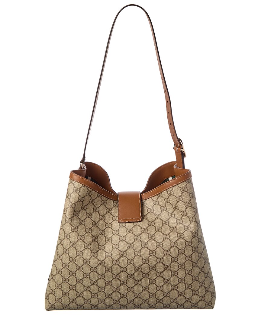 Gucci Padlock Large Gg Supreme Canvas & Leathe Tote
