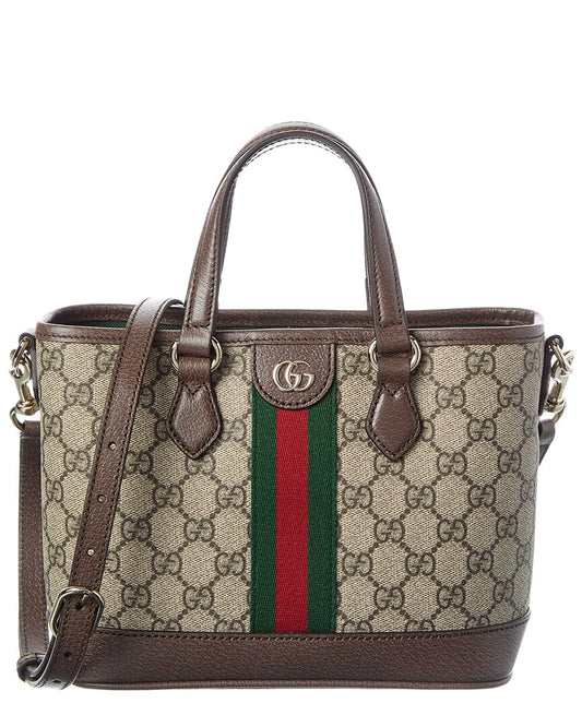 Gucci Ophidia Small Gg Supreme Canvas & Leather Tote