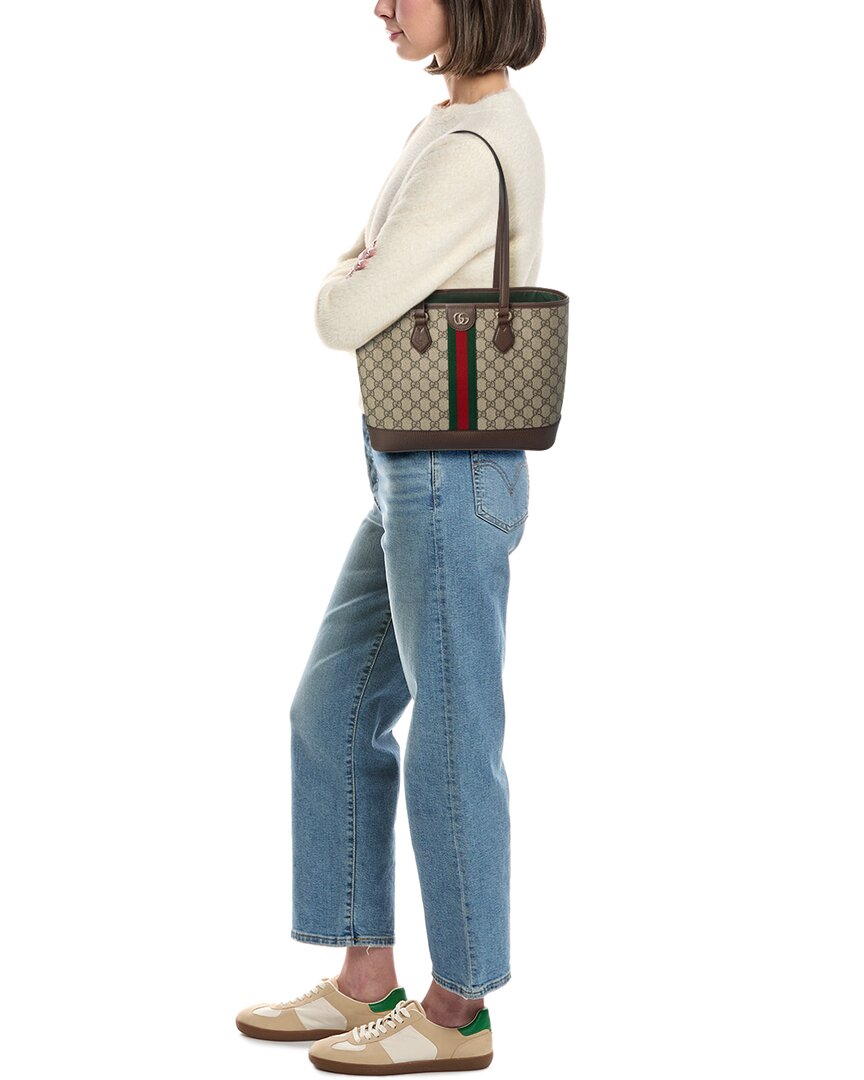 Gucci Ophidia Medium Gg Supreme Canvas & Leather Tote