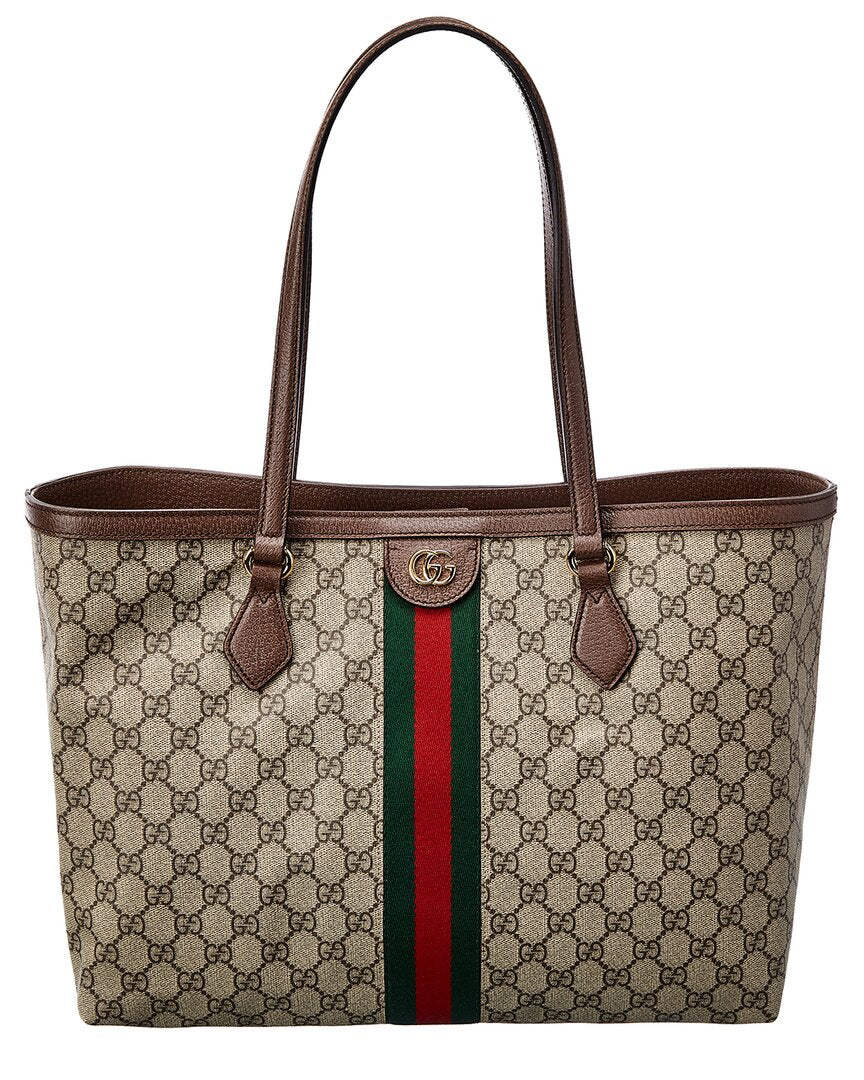Gucci Ophidia Medium Gg Supreme Canvas & Leather Tote, Ns