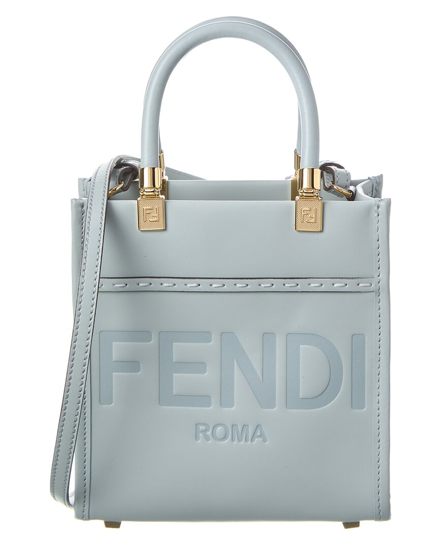 Fendi Handbag Sunshine Tote Leather Gray Mini Tote Bag