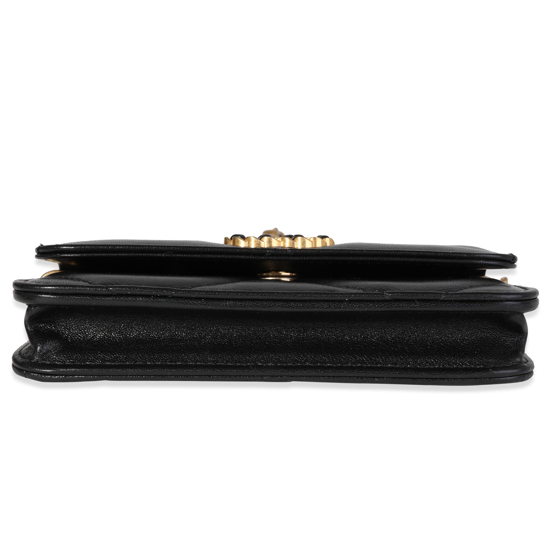 Chanel Black Quilted Lambskin  Mini Coin Purse With Chain