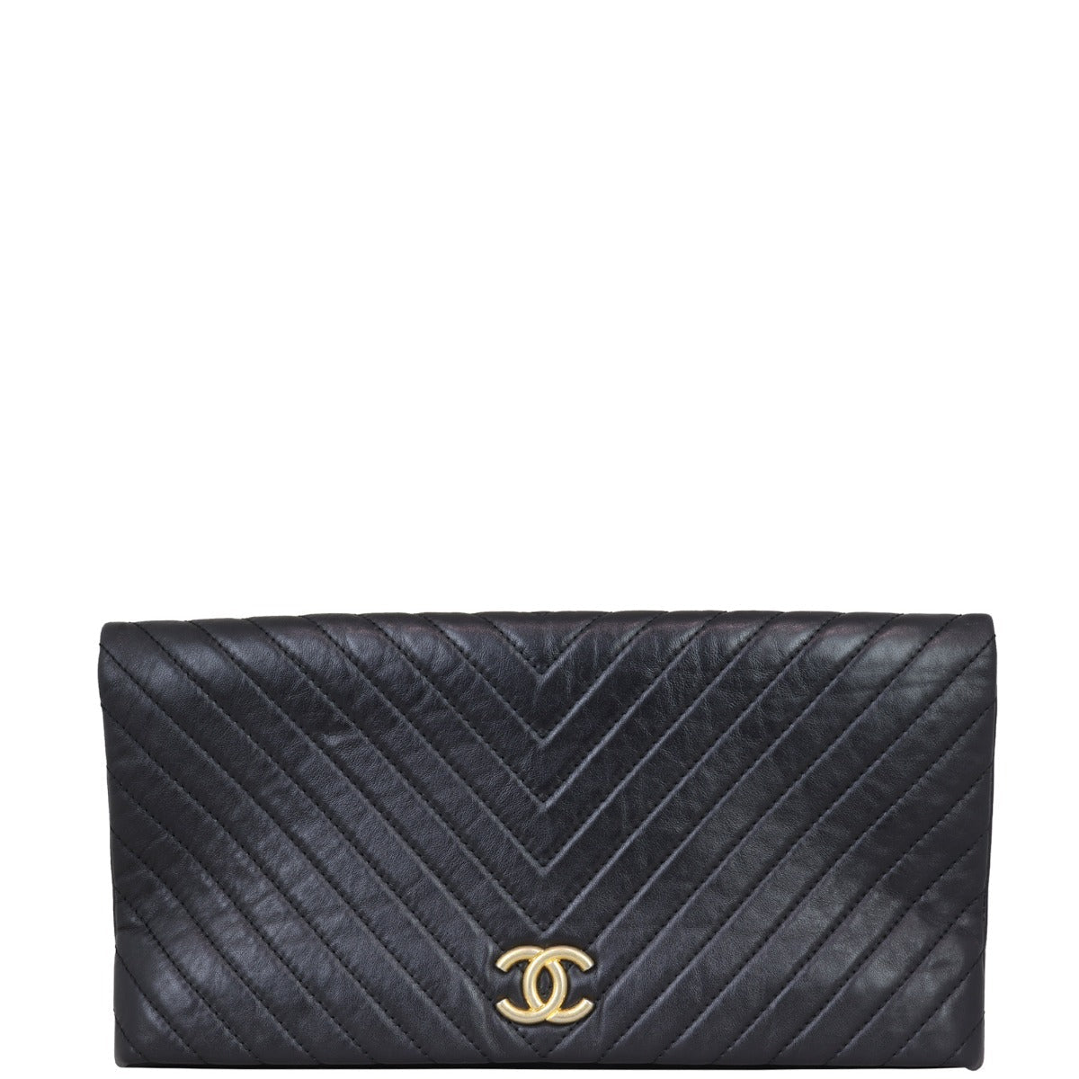 Chanel Chevron Fold Over Clutch Clutch Bag