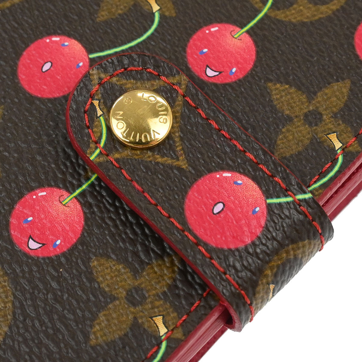 Louis Vuitton 2005 Monogram Cherry Compact Zip Wallet