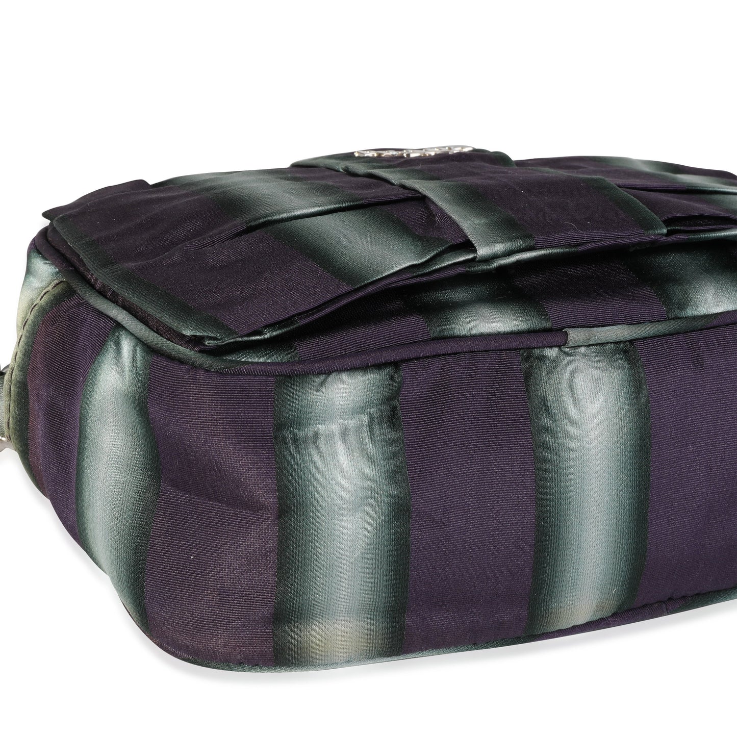 Prada And Grey Striped Camera Bag Nylon Gray Purple Crossbody Bag