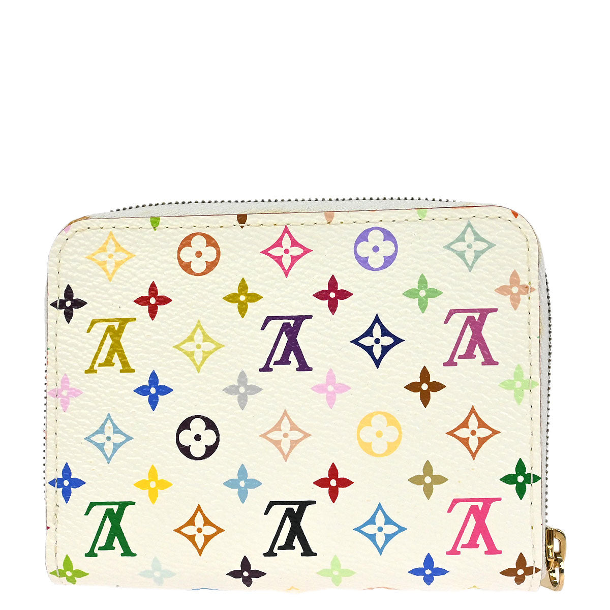 Louis Vuitton 2008 White Multicolor Zippy Wallet