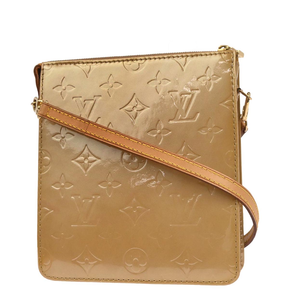 Louis Vuitton 2005 Beige Monogram Vernis Motte Shoulder Bag M91136