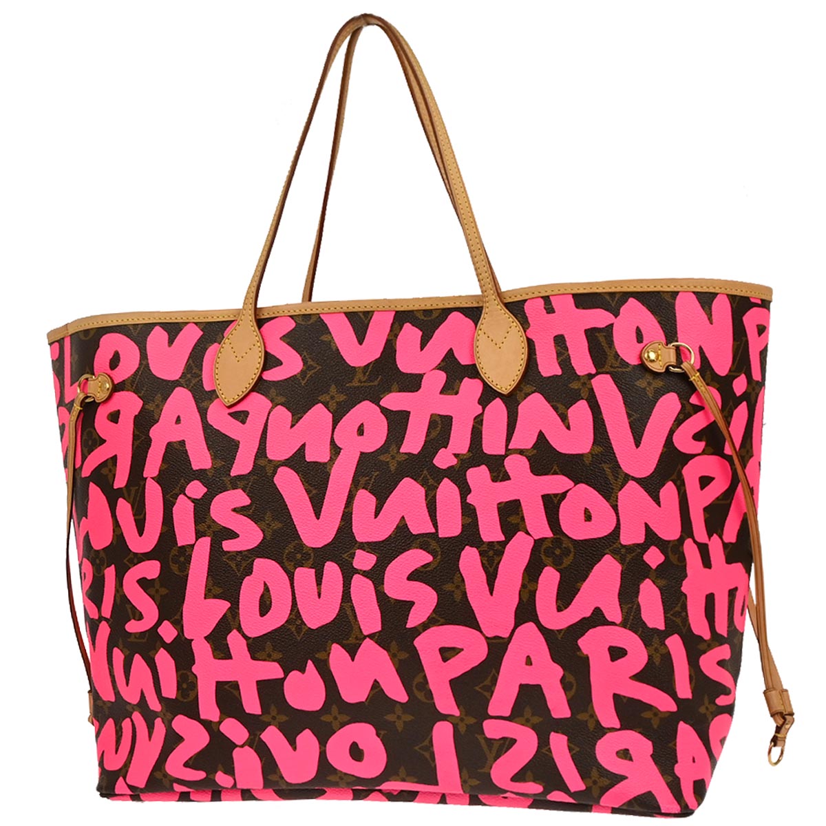 Louis Vuitton 2009 Pink Monogram Graffiti Neverfull GM Tote Bag M93701
