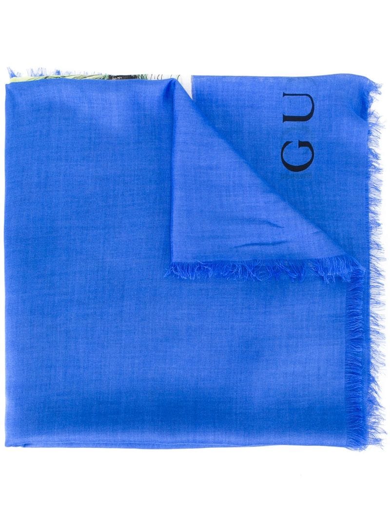 Gucci - tiger print scarf - men - Modal/Silk - One Size - Blue