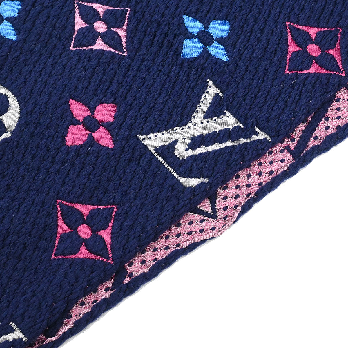 Louis Vuitton Navy Monogram Echarpe Logomania Rainbow Scarf