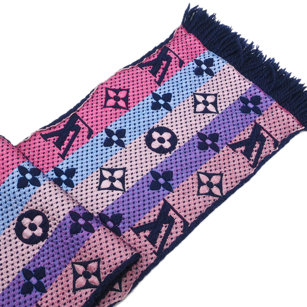 Louis Vuitton Navy Monogram Echarpe Logomania Rainbow Scarf