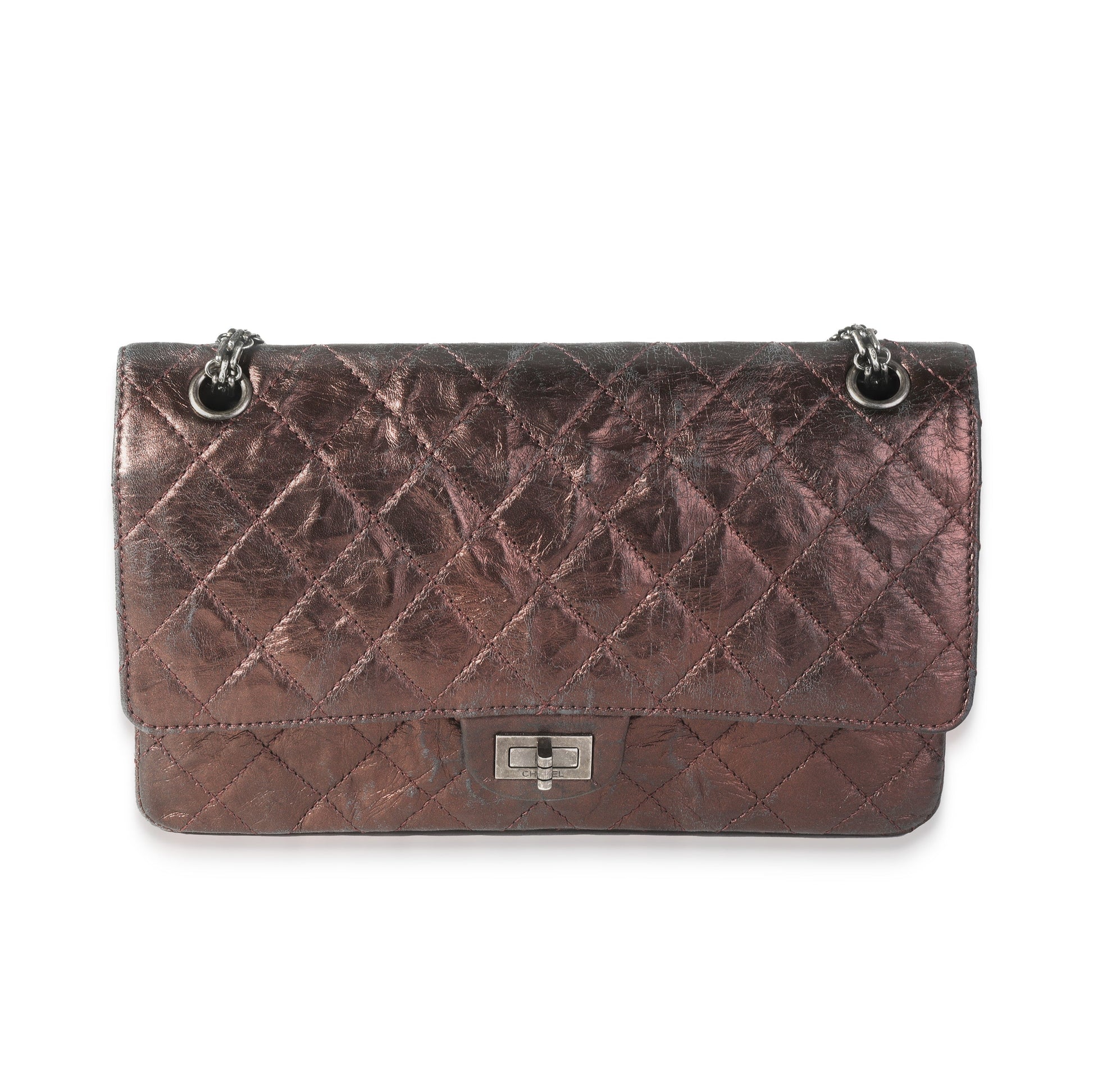 CHANEL Bronze Metallic Quilted 2.55 Reissue 226 Bag