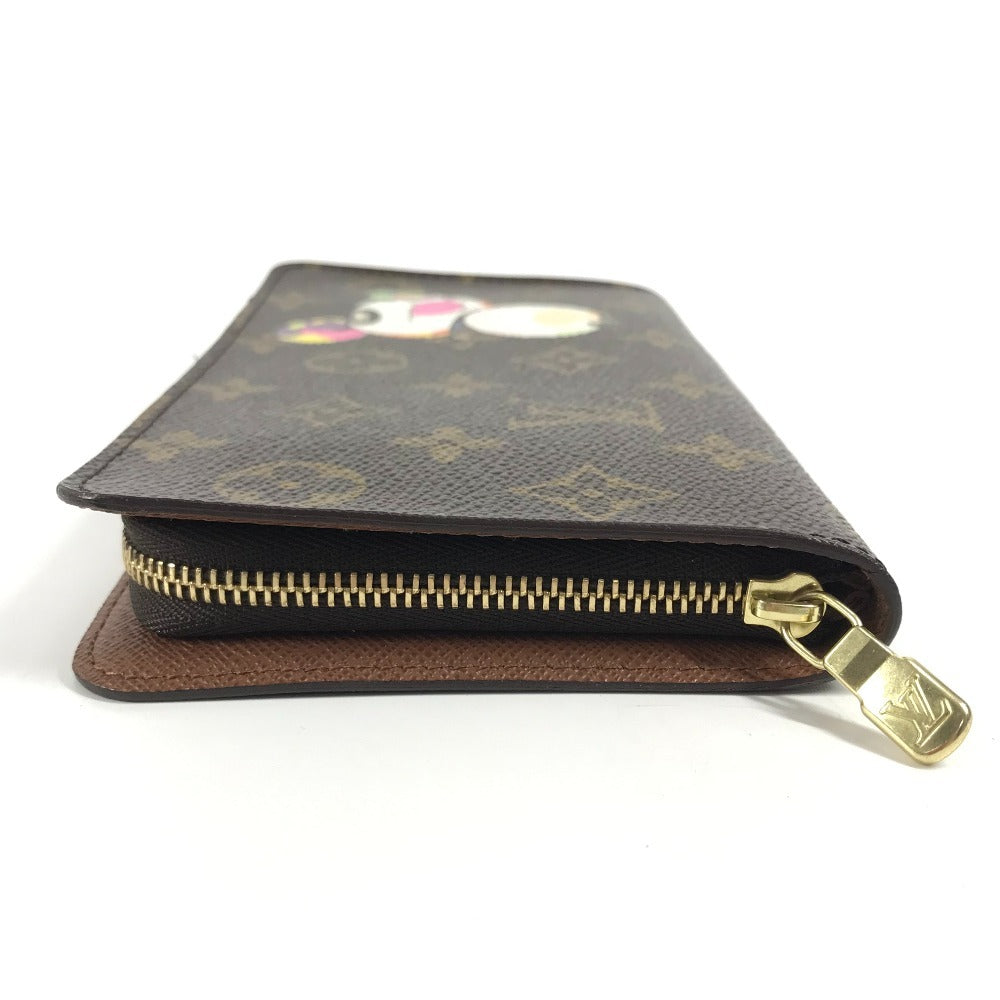 Louis Vuitton Long Purse M61729 Panda Takashi Monogram Canvas Brown Wallet Case