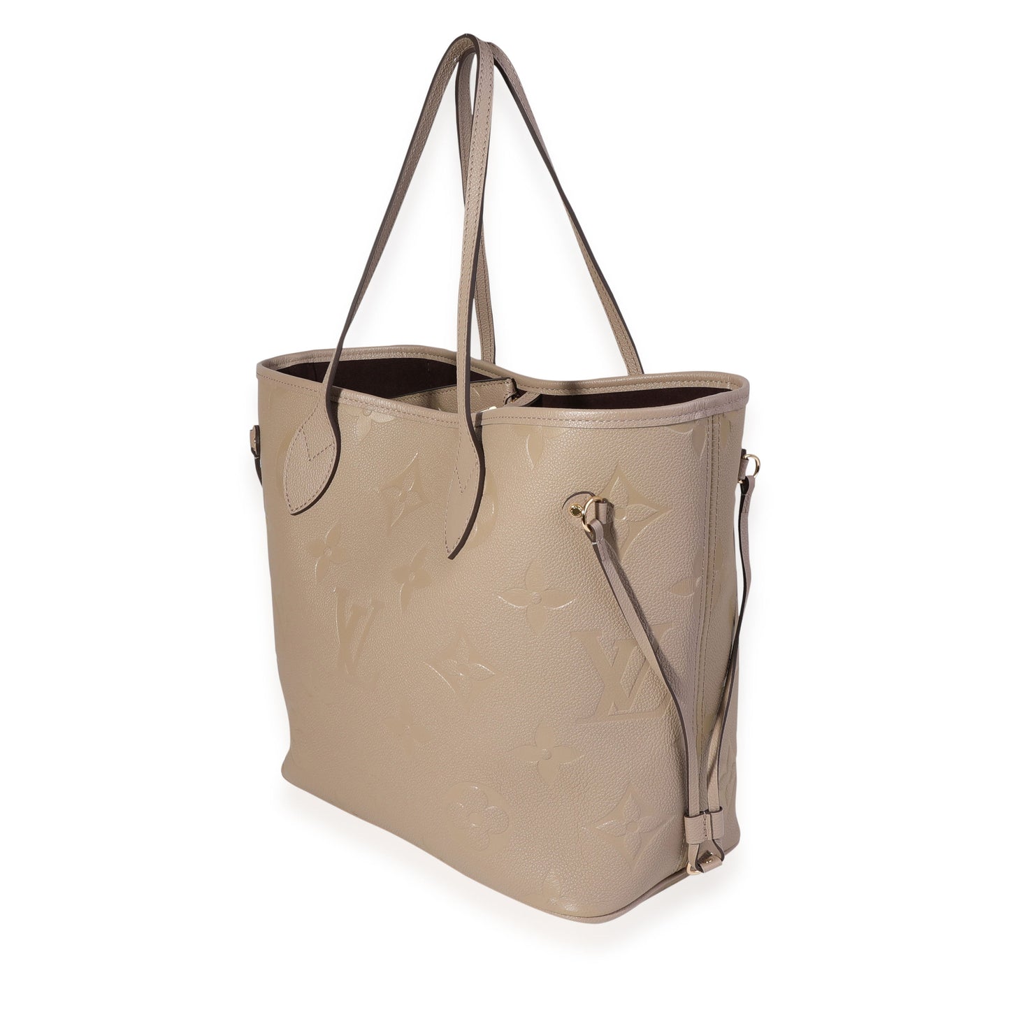 Louis Vuitton Tourterelle Empreinte Giant Neverfull MM Monogram Tote Bag