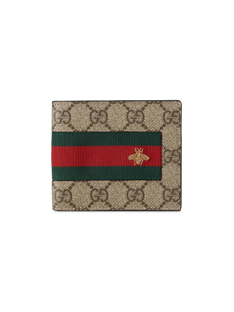 Gucci - Web GG Supreme wallet - men - Leather/Canvas - One Size - NEUTRALS