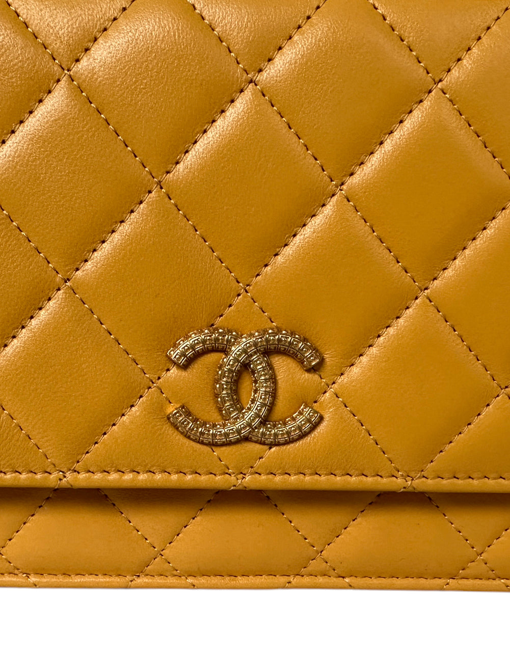Chanel '23 NEW Yellow Quilted WOC Crossbody