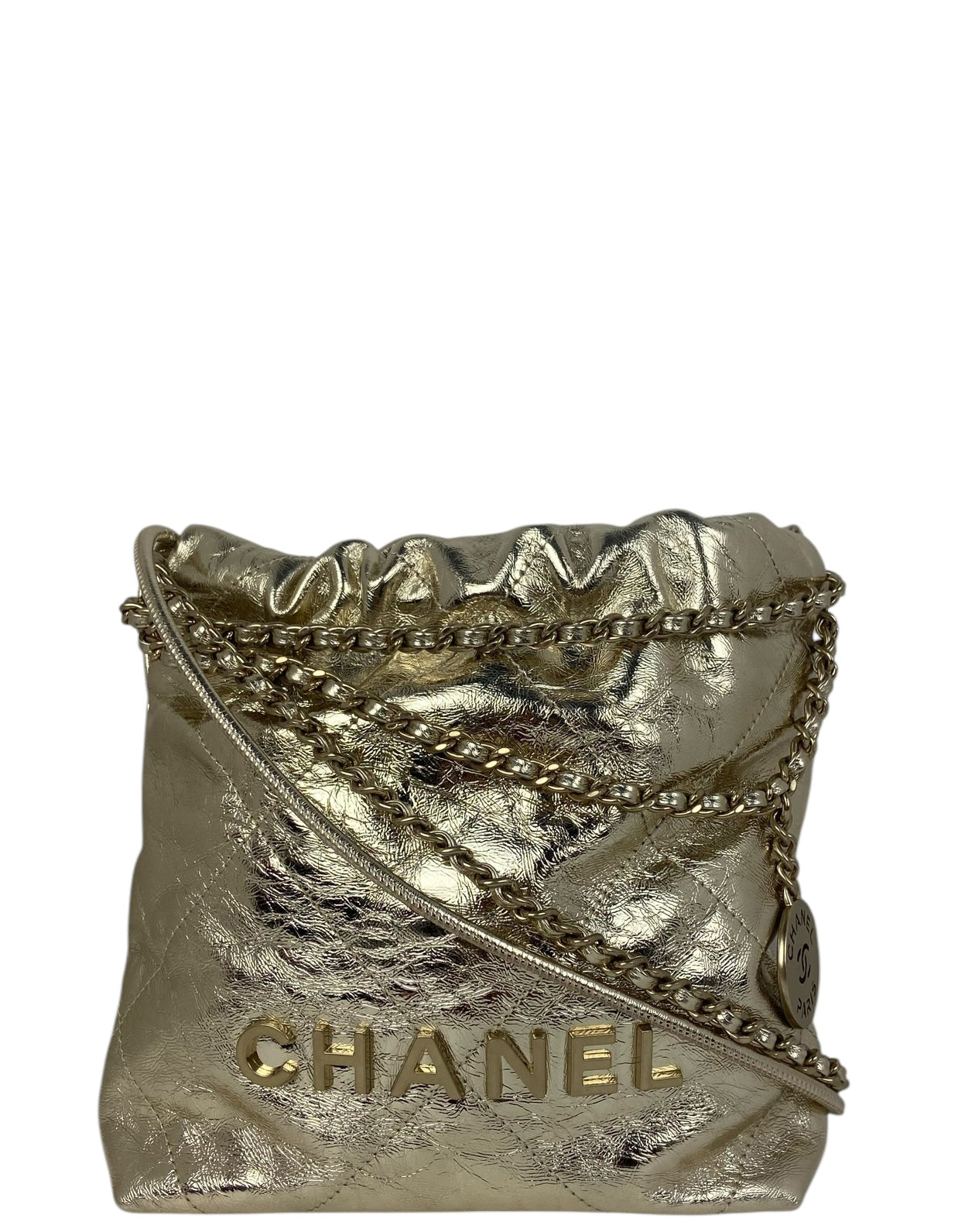 Chanel 2025 Metallic Calfskin Quilted Mini Chanel 22 Women Shoes