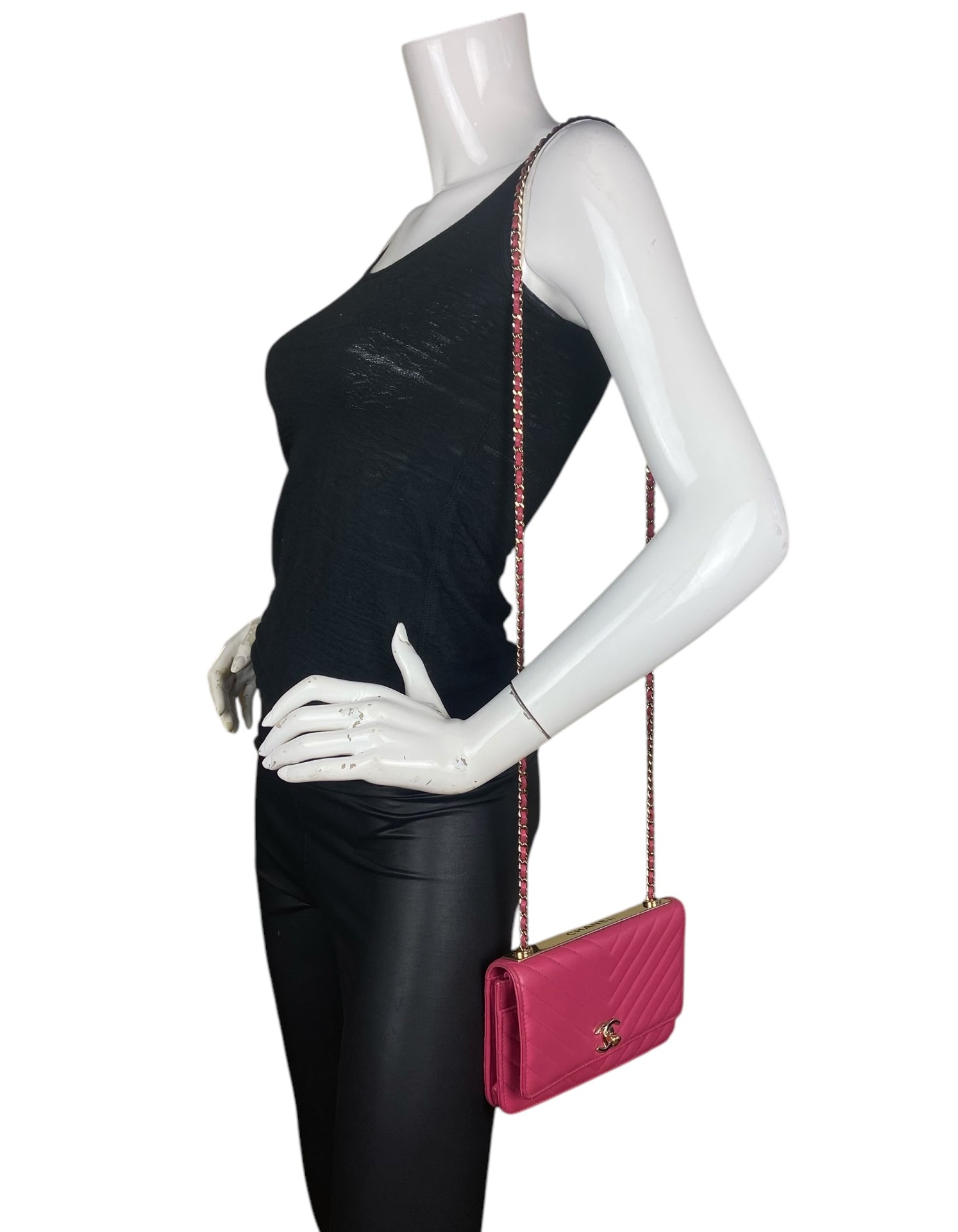 Chanel Pink Chevron Trendy CC WOC Women