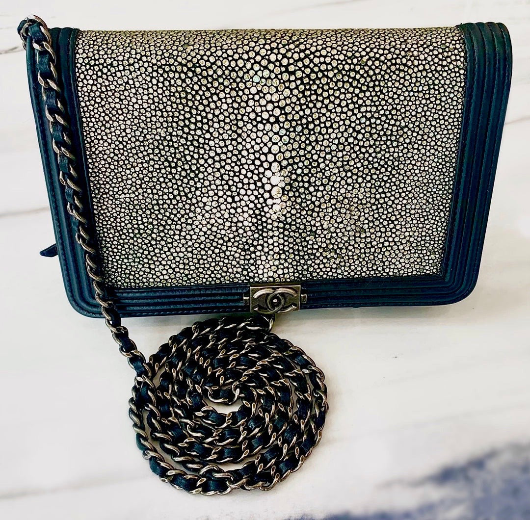 Chanel Stingray Boy Wallet with Chain Handbag