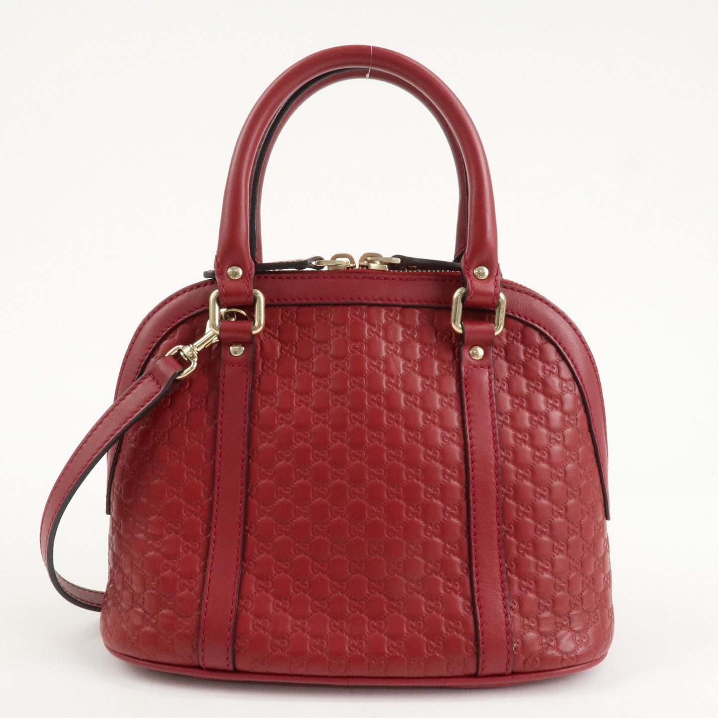 GUCCI Micro Guccissima Leather 2Way Hand Shoulder Bag Red 449654