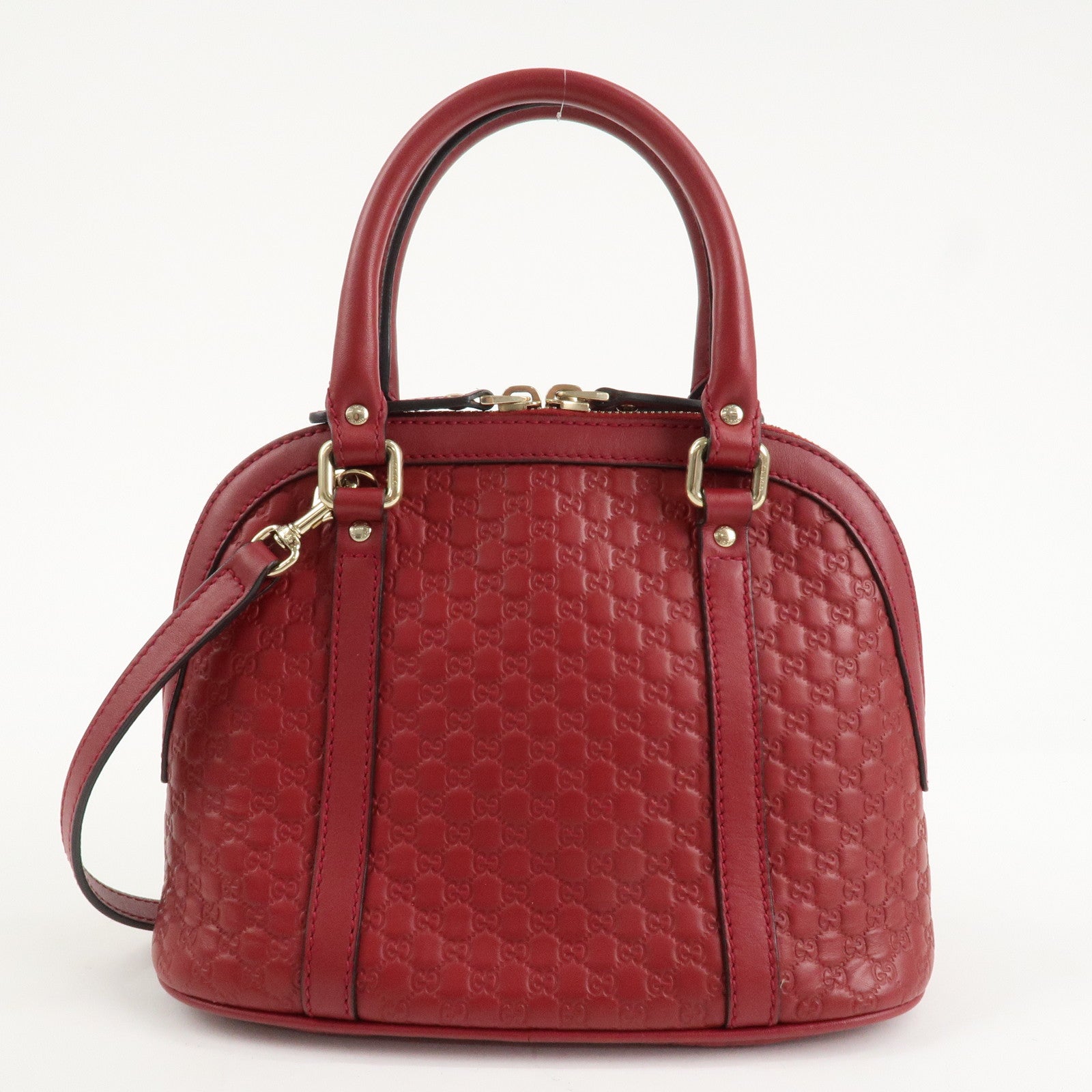 GUCCI Micro Guccissima Leather 2Way Hand Shoulder Bag Red 449654