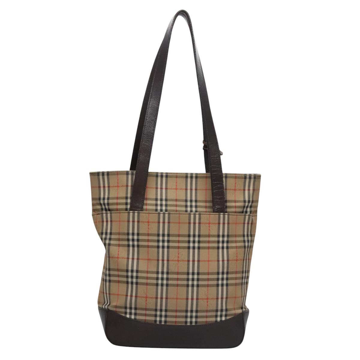 Burberry Nova Check Tote Bag Canvas Beige Tote Bag 132