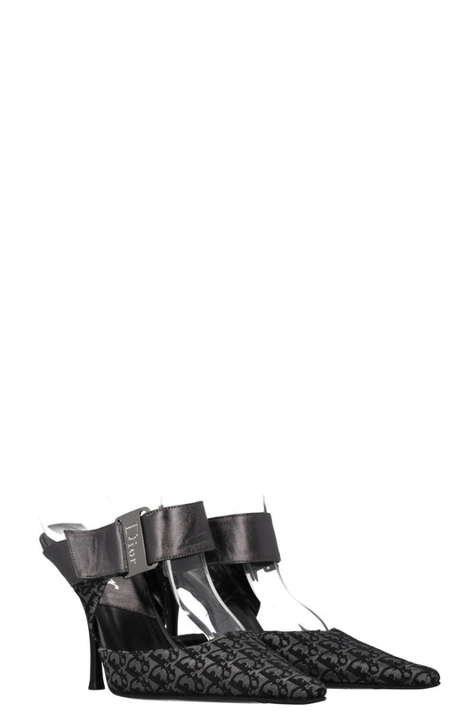 Dior Heels Oblique Black Silver Shoes