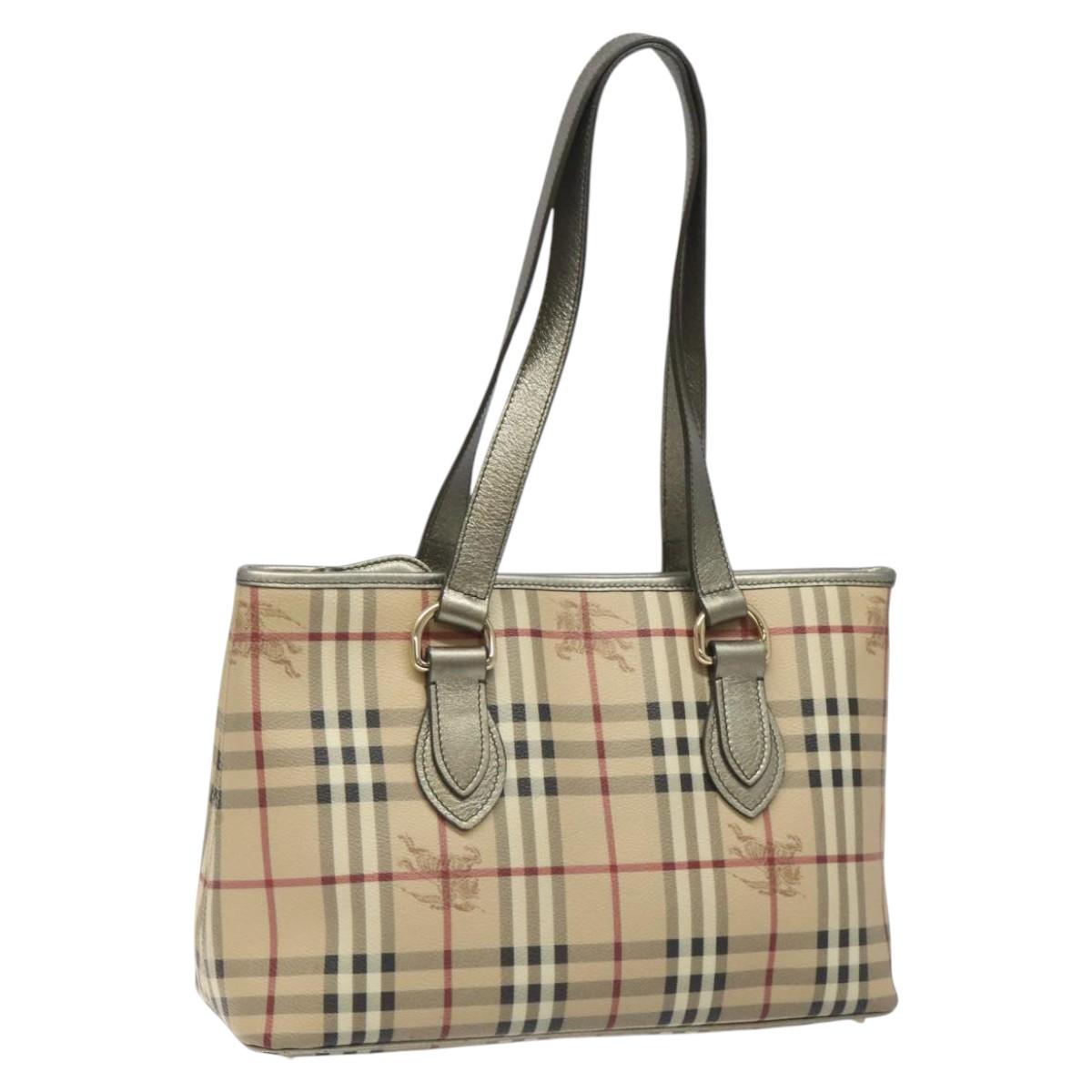 Burberry Haymarket Shoulder Bag Canvas Beige Shoulder Bag 12