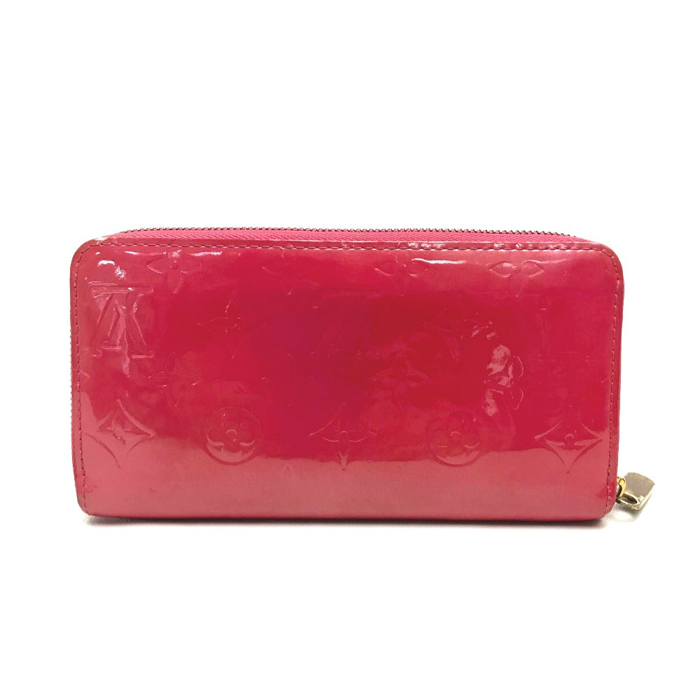 Louis Vuitton Long Purse M9147F Vernis Zip Monogram Leather Patent Pink Wallet Case
